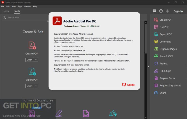 Getintopc Acrobat Pro 2025 User Interface