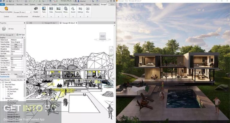 Getintopc Enscape 3D 2025 User Interface