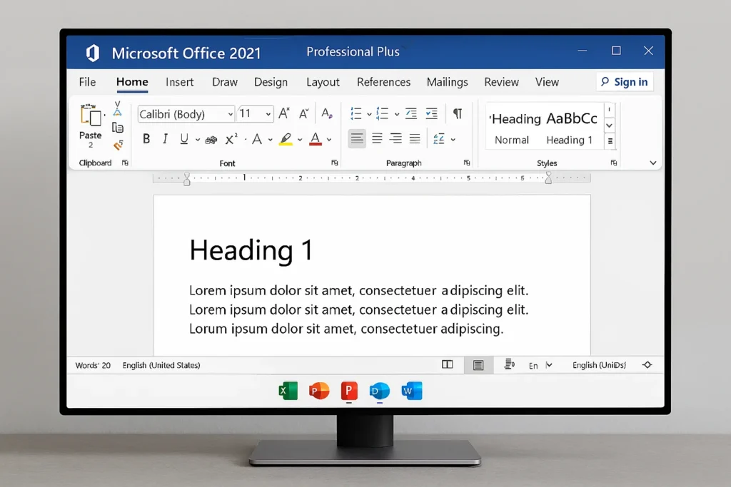 Getintopc Microsoft Office 2021 Professional Plus User interface