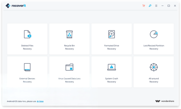 Wondershare Recoverit 2025 User Interface